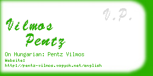 vilmos pentz business card